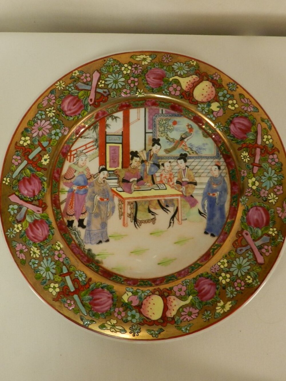 19th Century Macua Chinese Porcelain plate decor hand painted 10" Asian